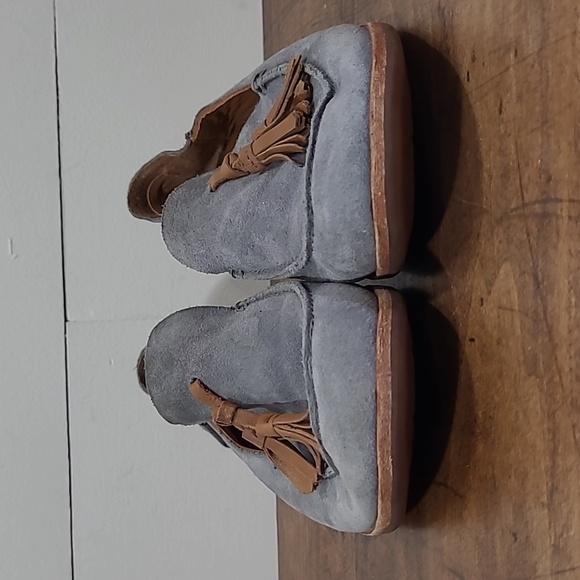Kork-Ease Gray/Blue Suede Loafers with Tassels - Picture 5 of 10